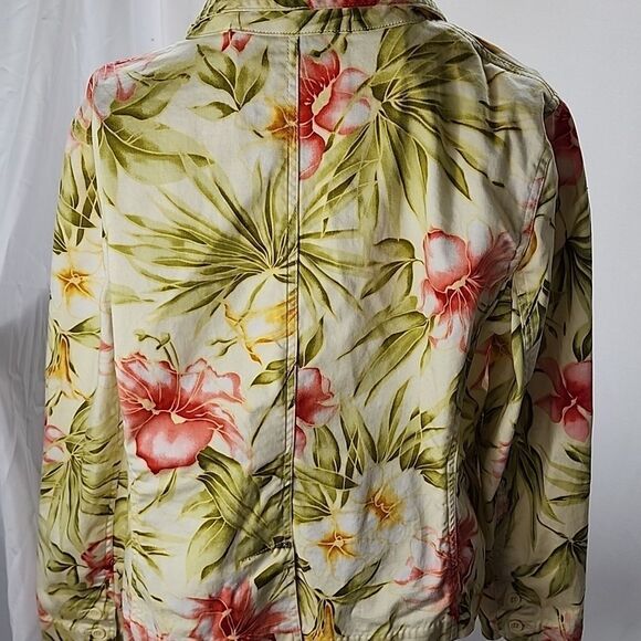 Tropical Floral & Palm Jacket/Blazer Size L Vintage Jamaica Bay - Picture 7 of 7